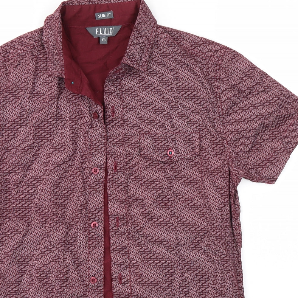 Fluid Mens Red    Button-Up Size XS
