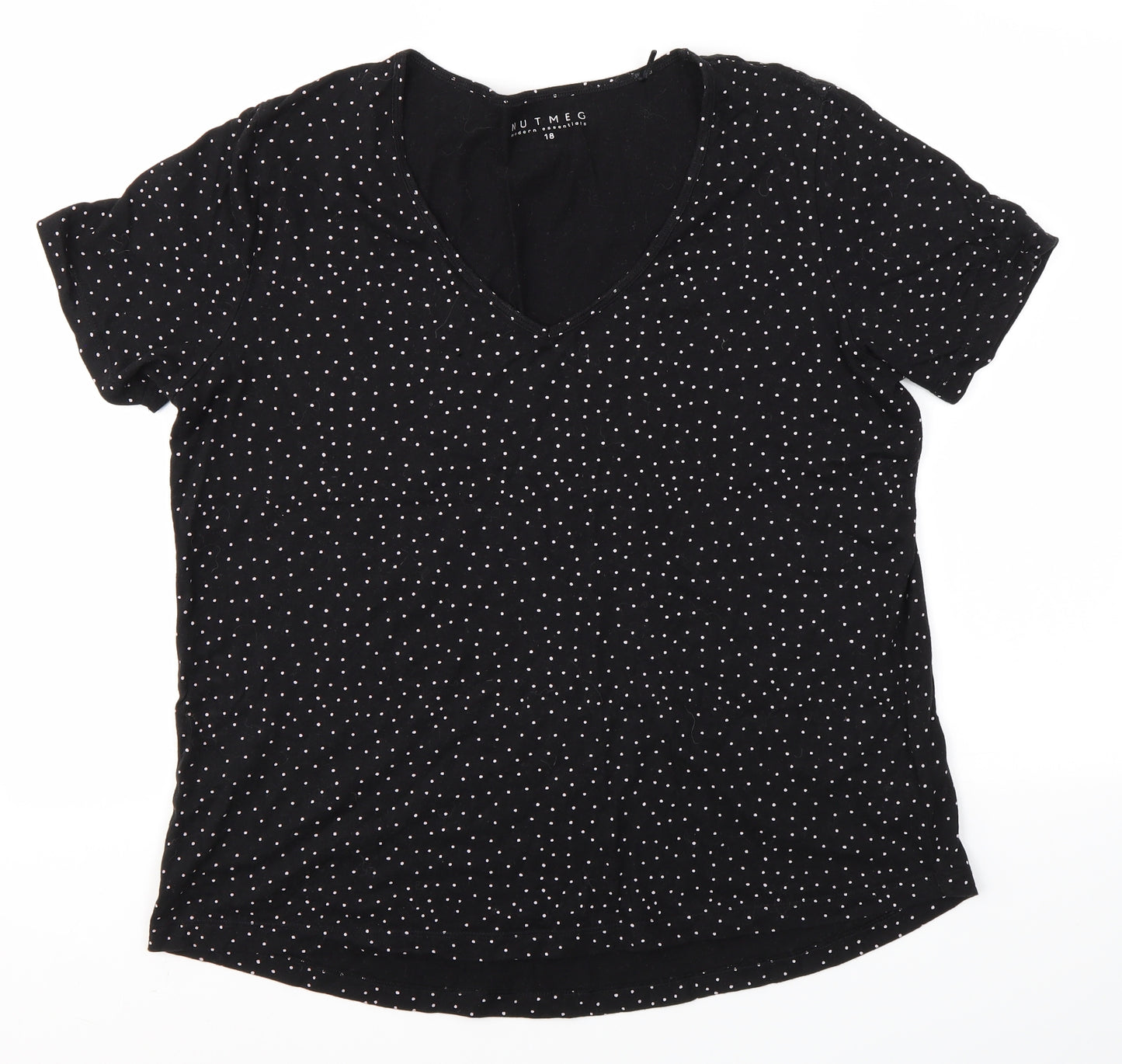 Nutmeg Womens Black   Basic T-Shirt Size 18