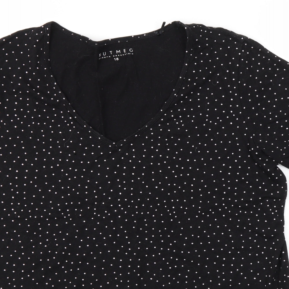 Nutmeg Womens Black   Basic T-Shirt Size 18