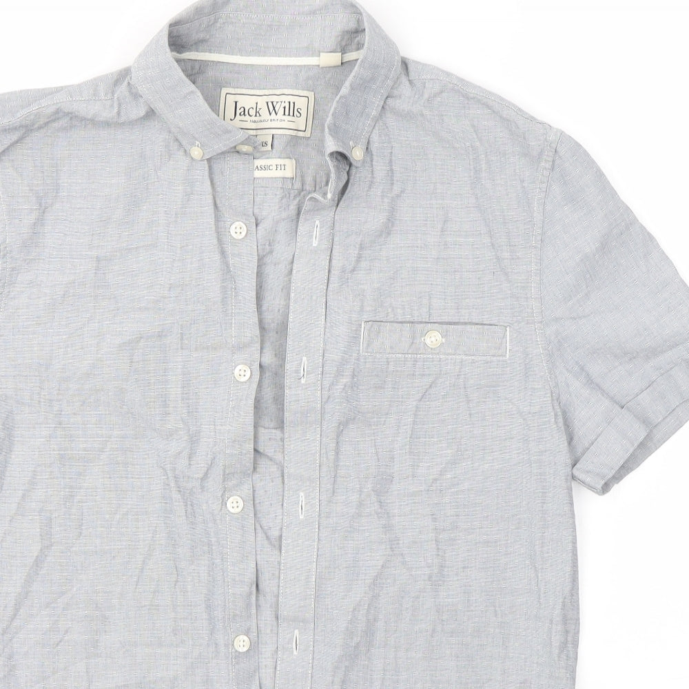Jack Wills Mens Grey    Button-Up Size XS