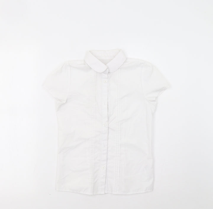 F&F Girls White   Basic Button-Up Size 9-10 Years