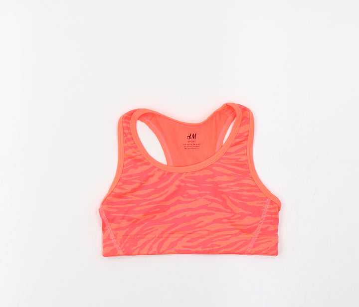 H&M Girls Orange Animal Print  Cropped Tank Size 10-11 Years