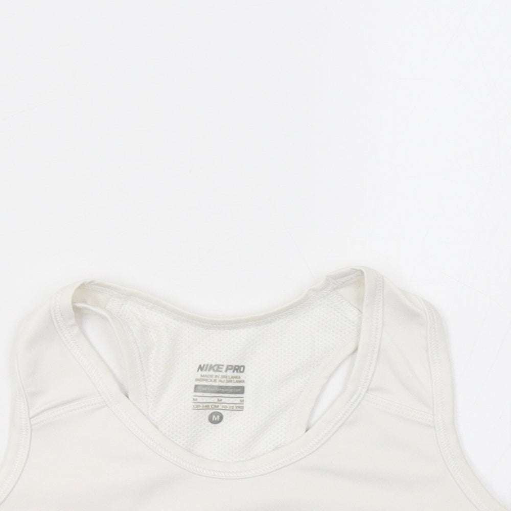Nike Girls White   Cropped Tank Size 10-11 Years