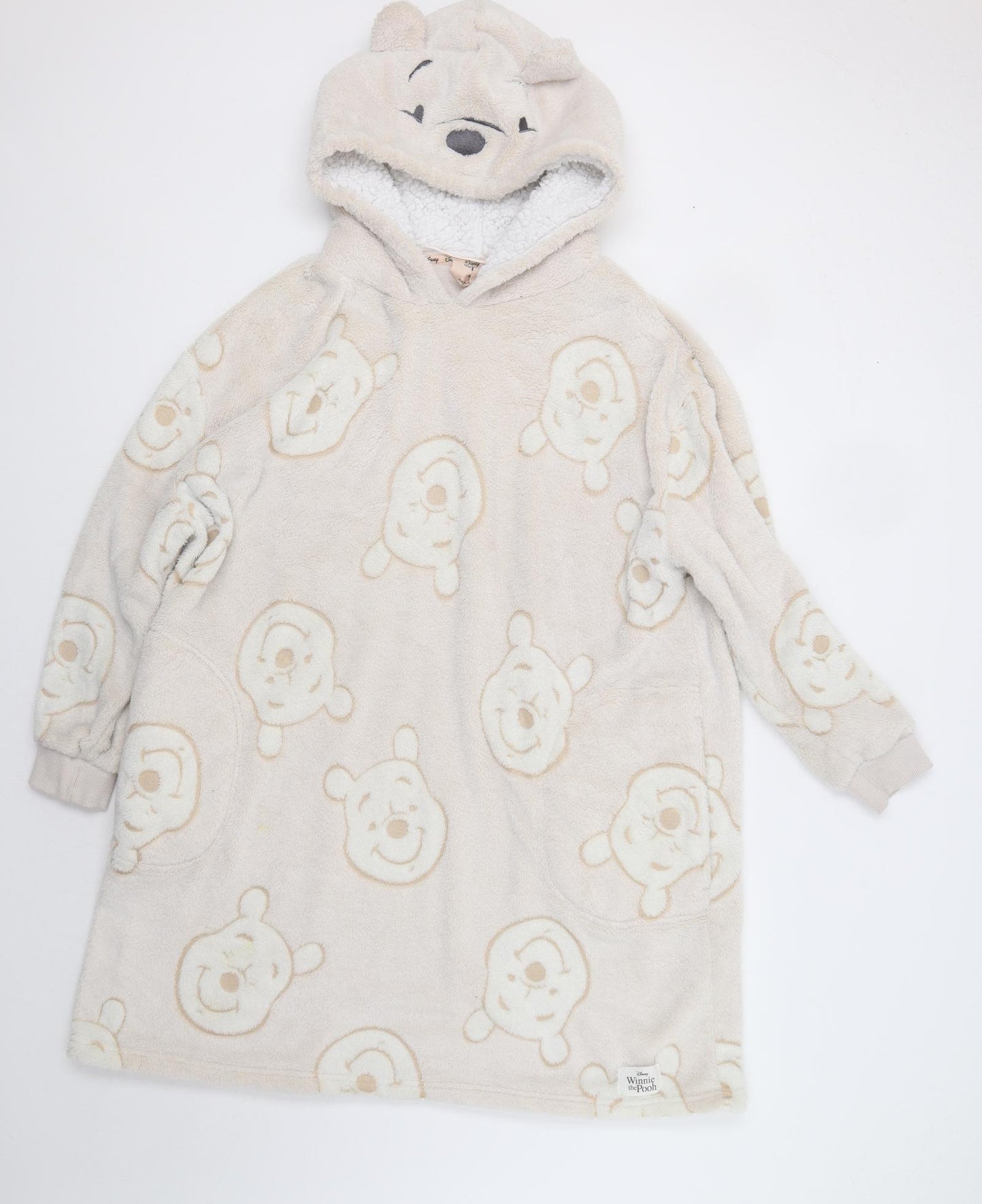 Primark Womens Beige  Fleece Kaftan Robe Size L  - Winnie The Pooh