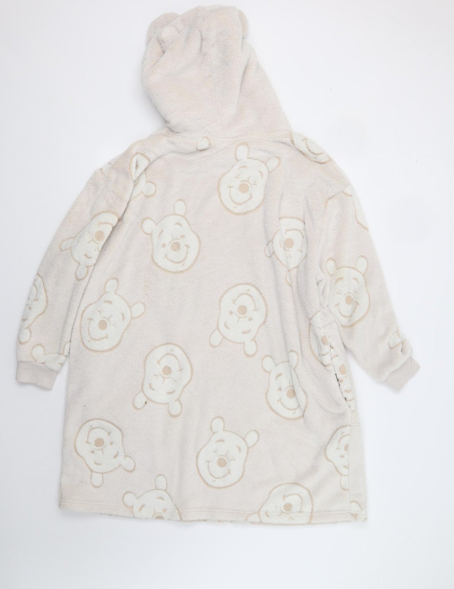 Primark Womens Beige  Fleece Kaftan Robe Size L  - Winnie The Pooh