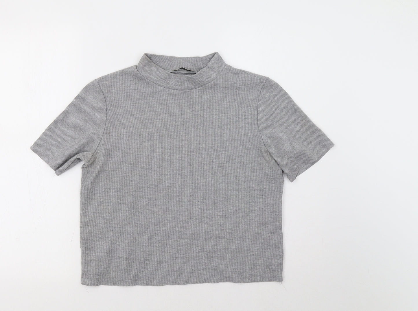 Zara Womens Grey   Cropped T-Shirt Size M