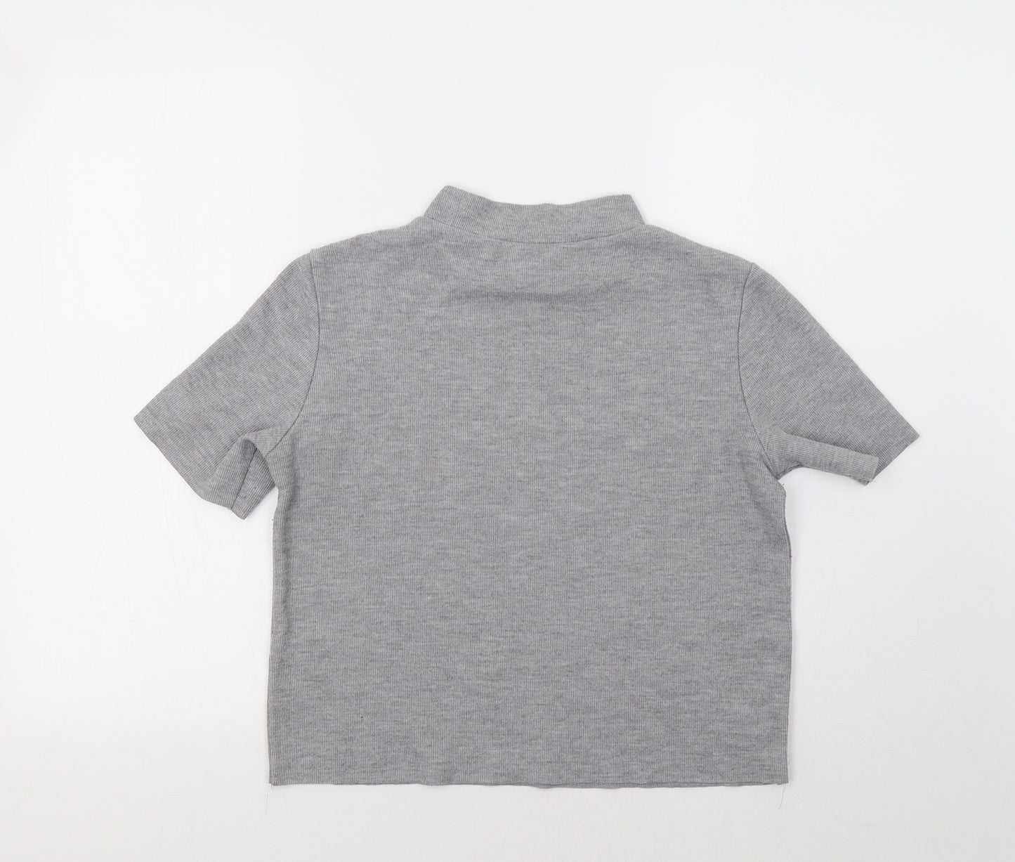 Zara Womens Grey   Cropped T-Shirt Size M