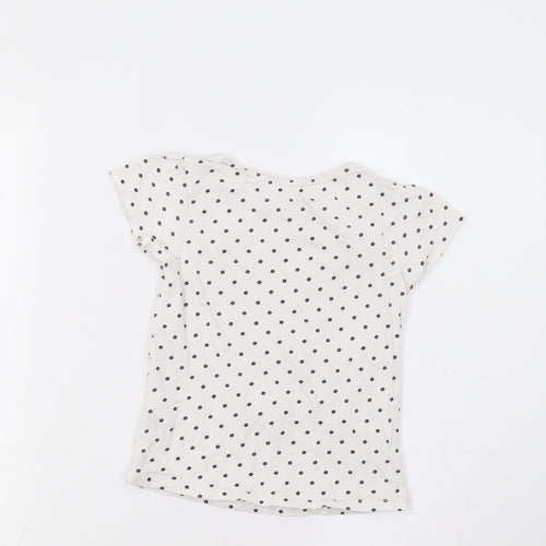 Primark Girls White Polka Dot  Basic T-Shirt Size 4-5 Years  - J'adore