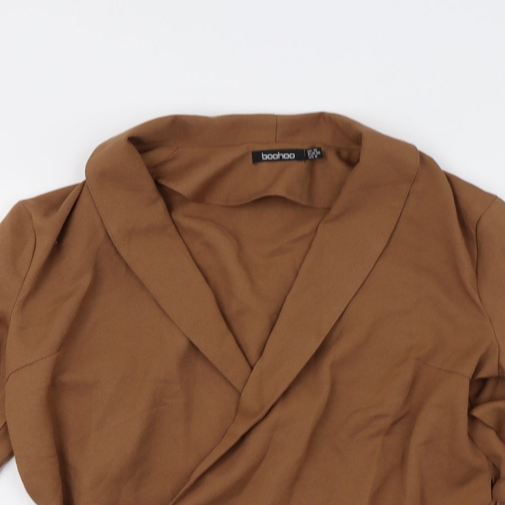 Boohoo Womens Brown   Jacket Blazer Size 10