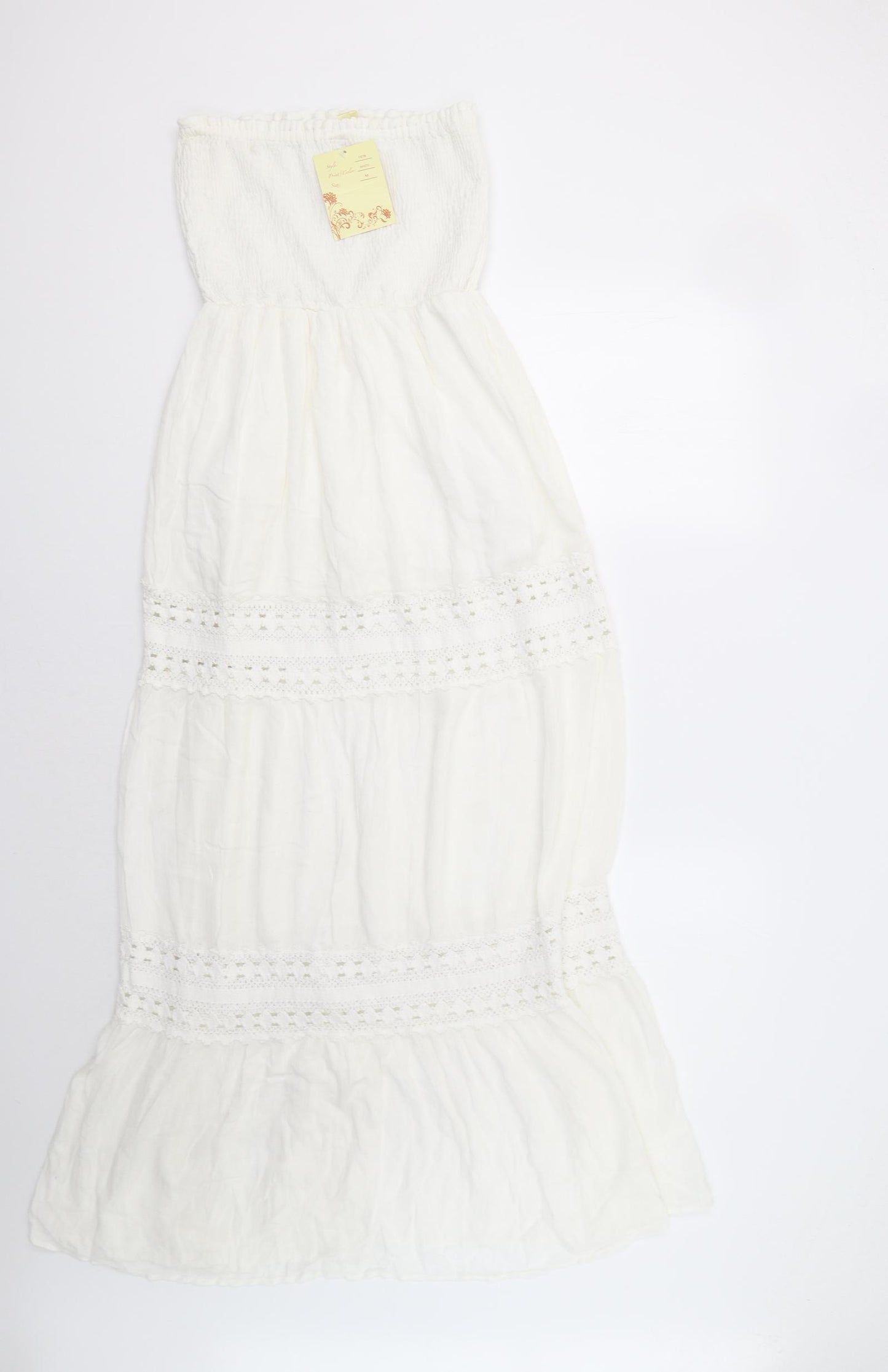 New Glory Womens White   Maxi  Size M  - Tiered