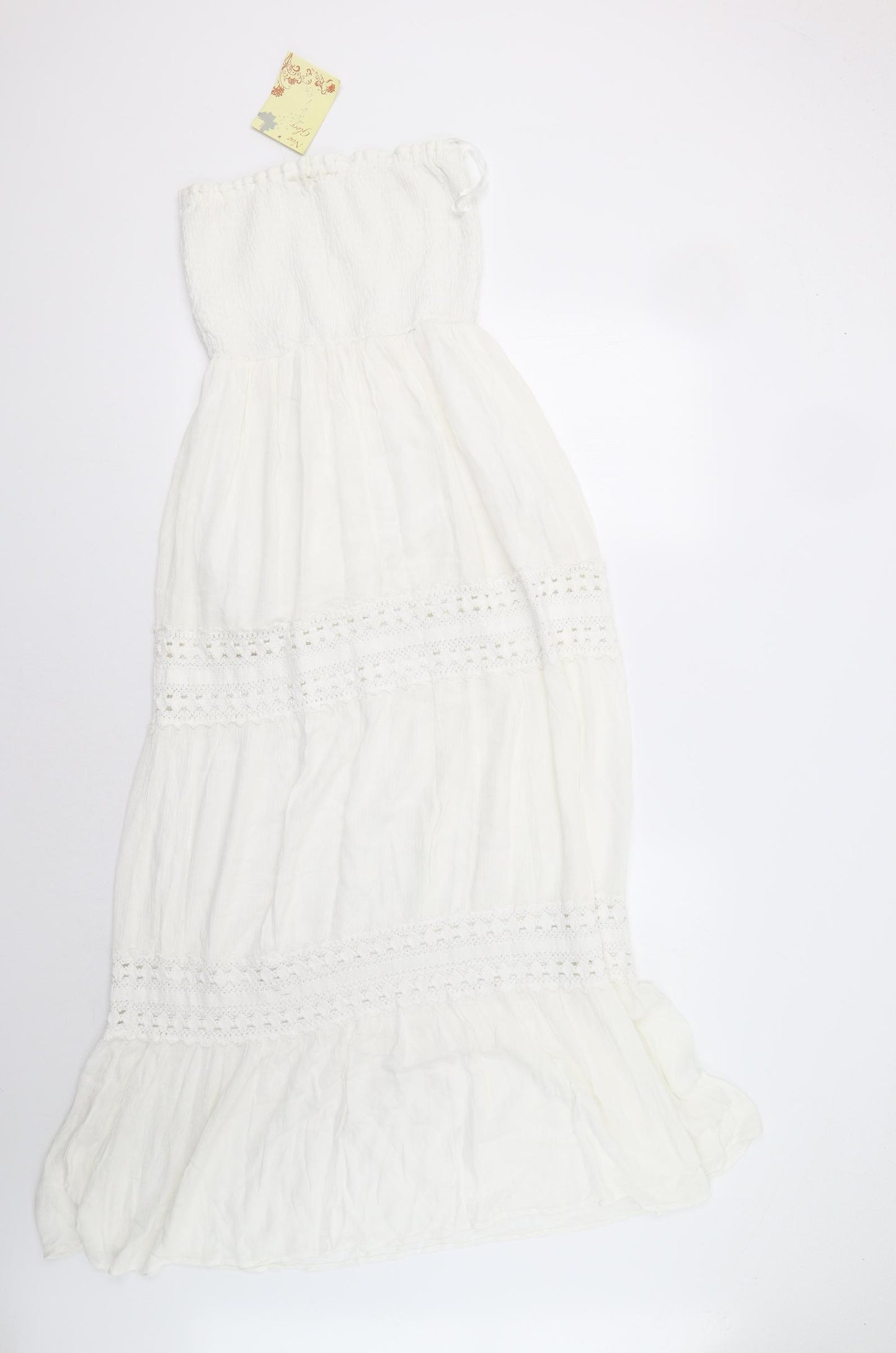 New Glory Womens White   Maxi  Size M  - Tiered