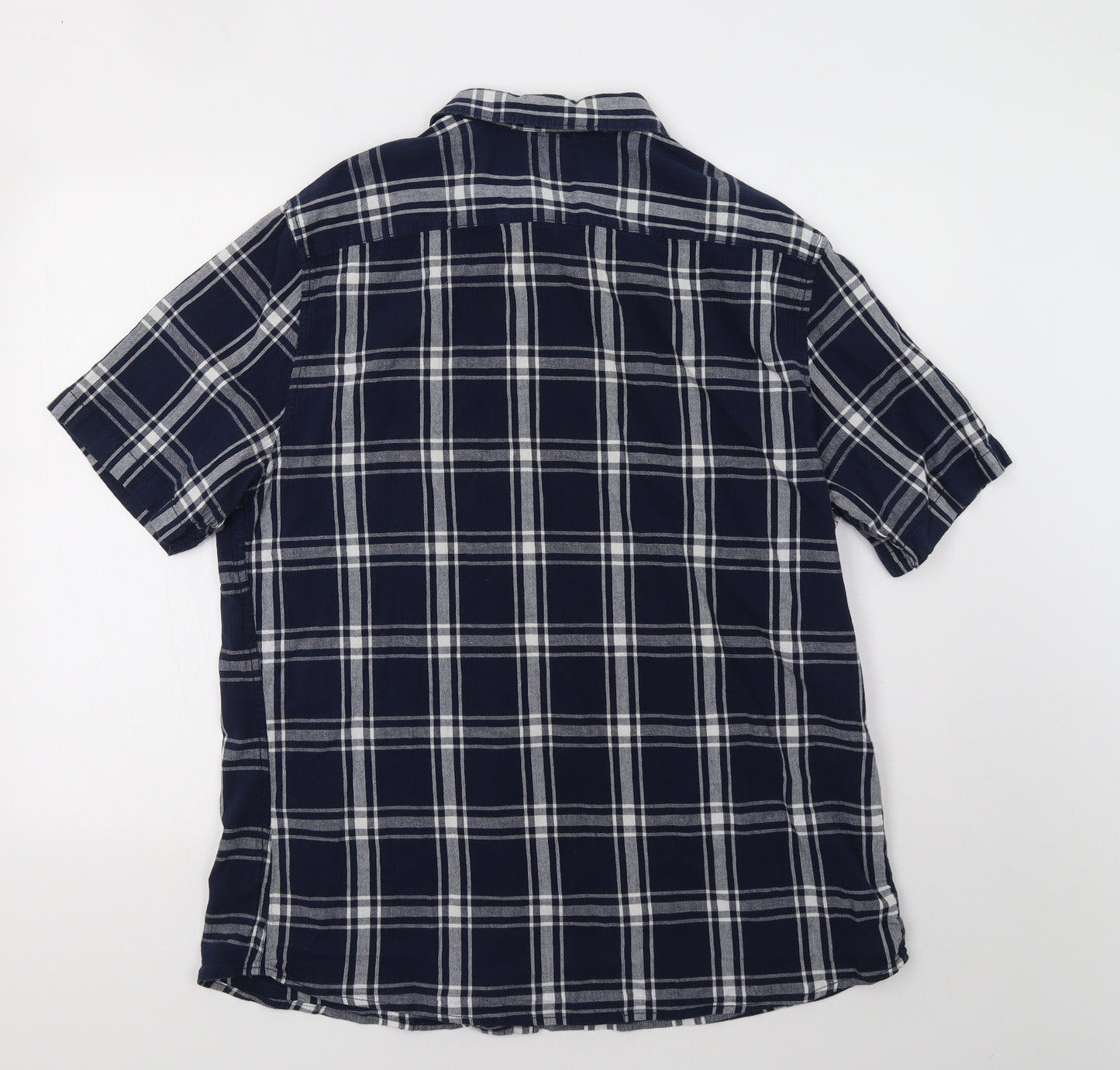George Mens Blue Check   Button-Up Size XL