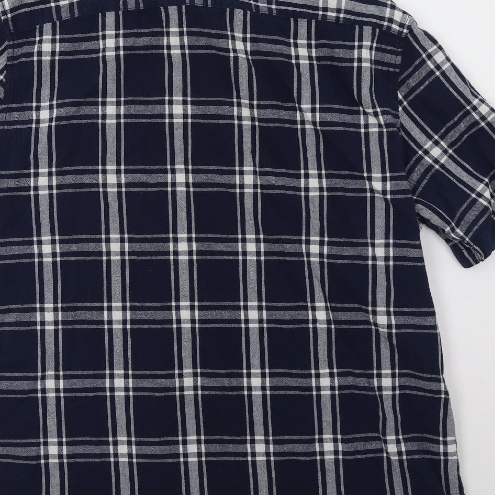 George Mens Blue Check   Button-Up Size XL