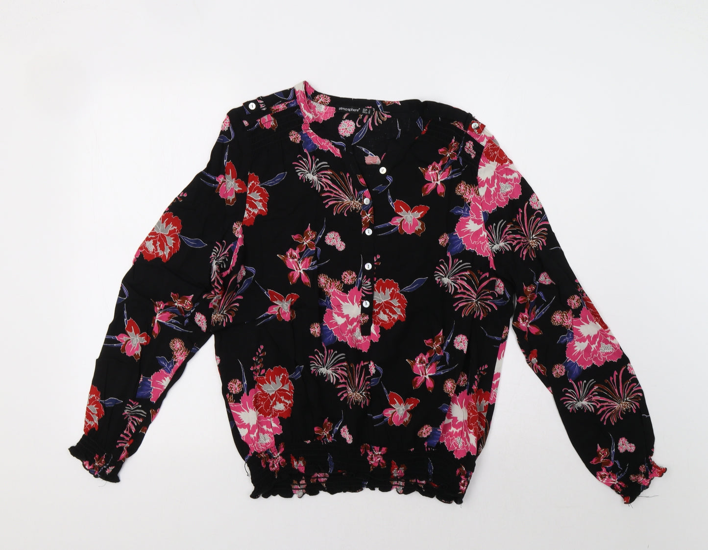 Primark Womens Black Floral  Basic Blouse Size 14