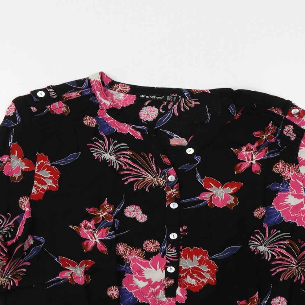 Primark Womens Black Floral  Basic Blouse Size 14