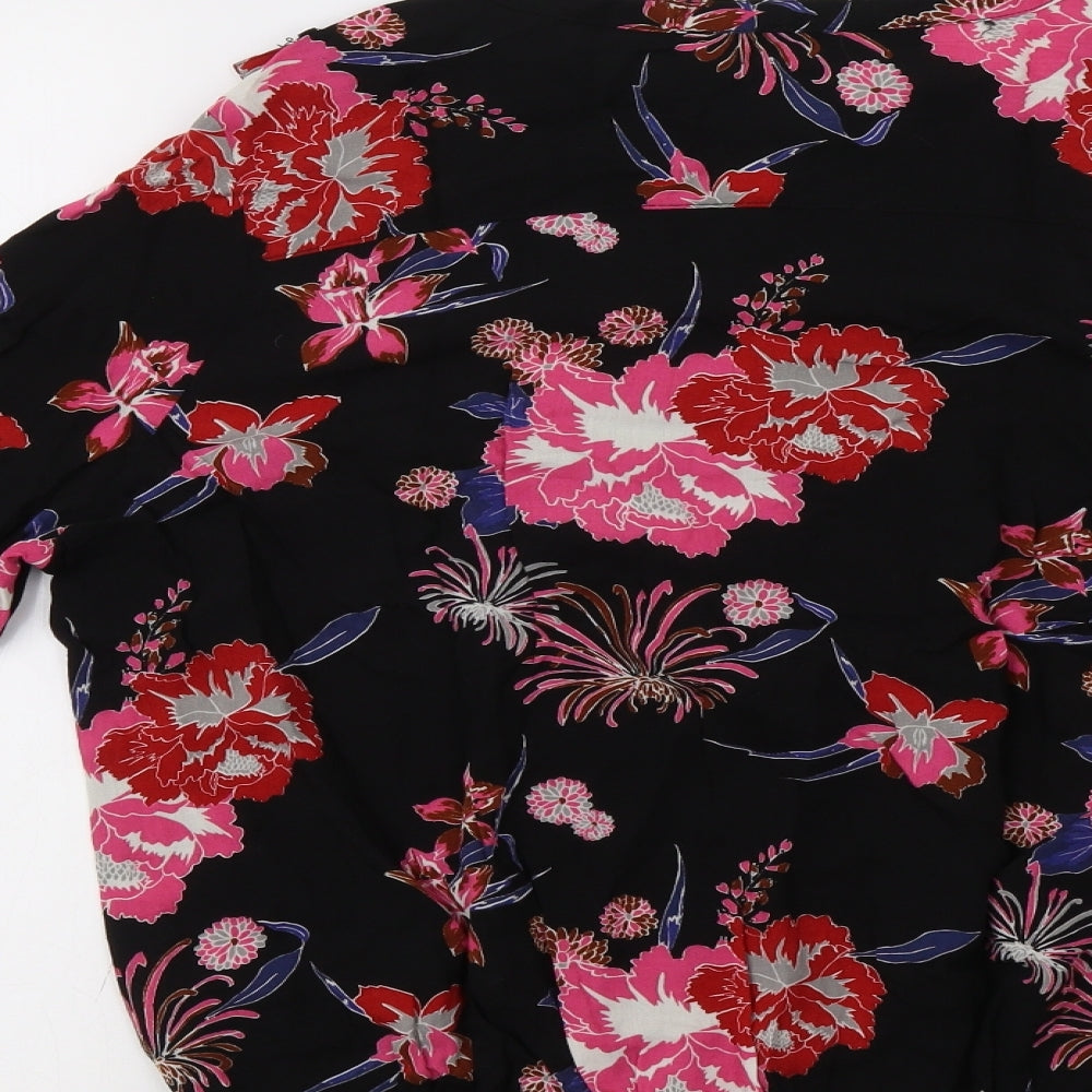 Primark Womens Black Floral  Basic Blouse Size 14