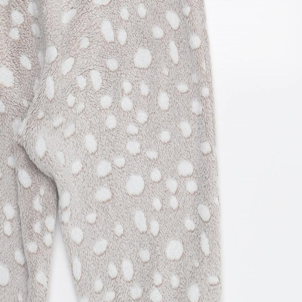 TU Womens Beige Polka Dot Fleece  Pyjama Pants Size 12