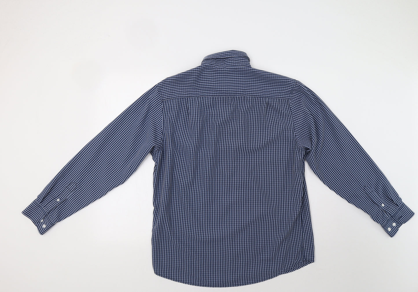 James Pringle Mens Blue Check   Dress Shirt Size M