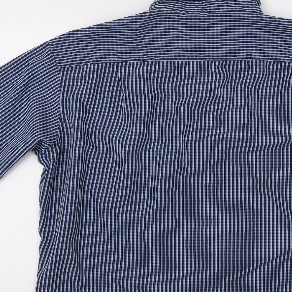 James Pringle Mens Blue Check   Dress Shirt Size M