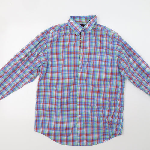 Roundtree & Yorke Mens Multicoloured Check   Button-Up Size M