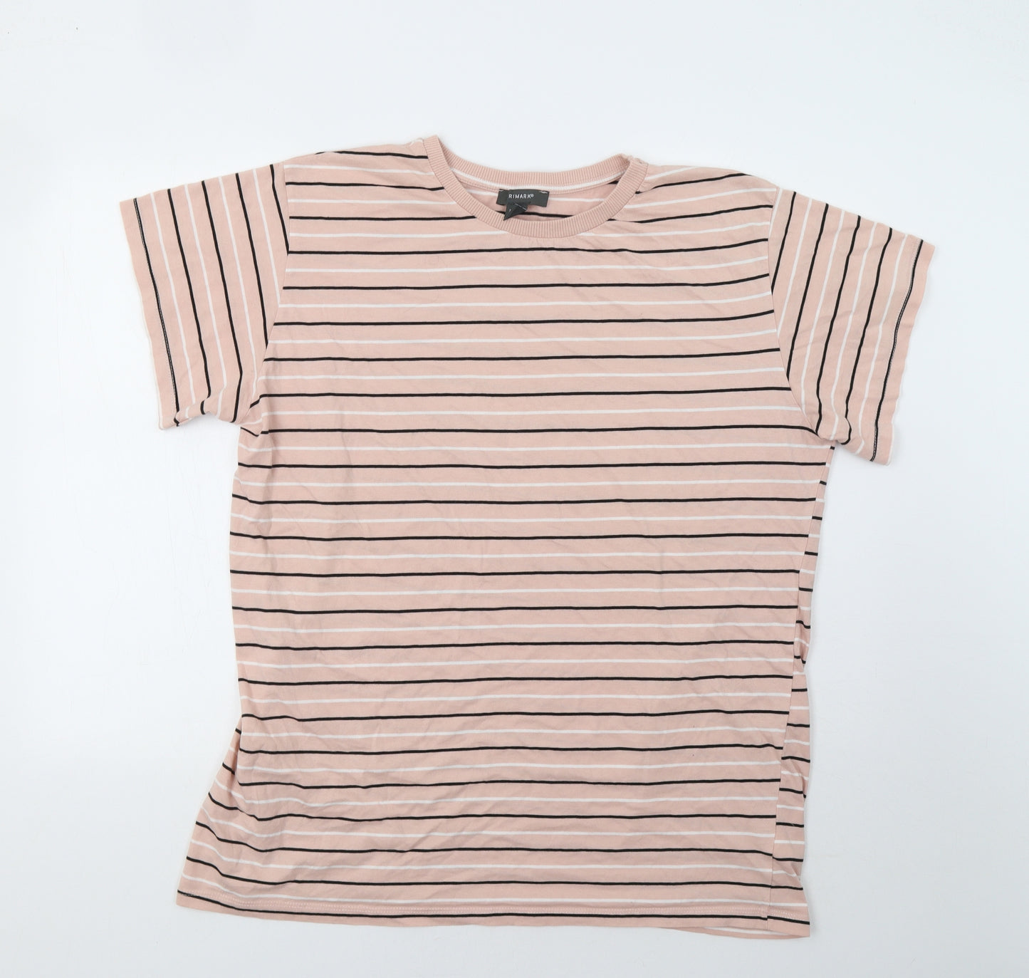Primark Womens Pink Striped  Basic T-Shirt Size XL