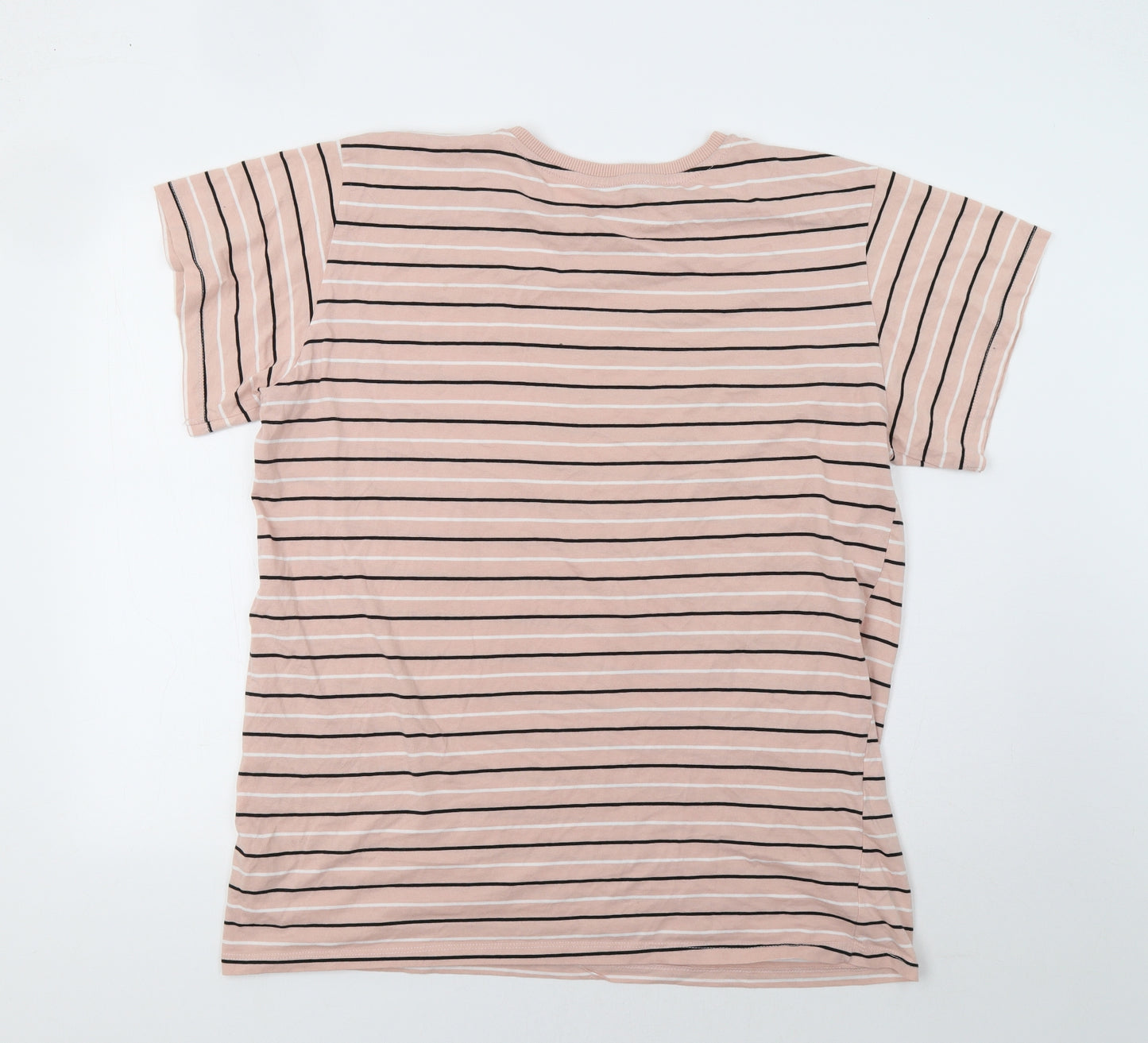 Primark Womens Pink Striped  Basic T-Shirt Size XL