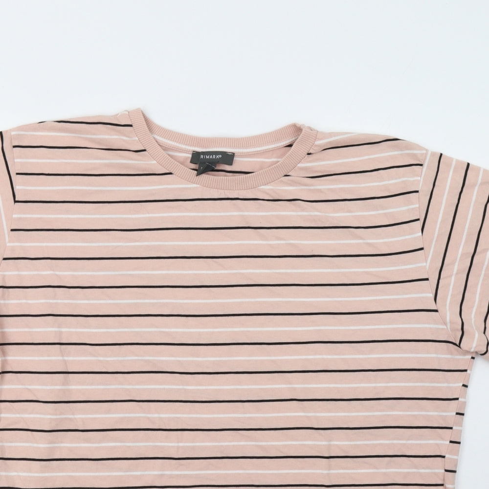 Primark Womens Pink Striped  Basic T-Shirt Size XL