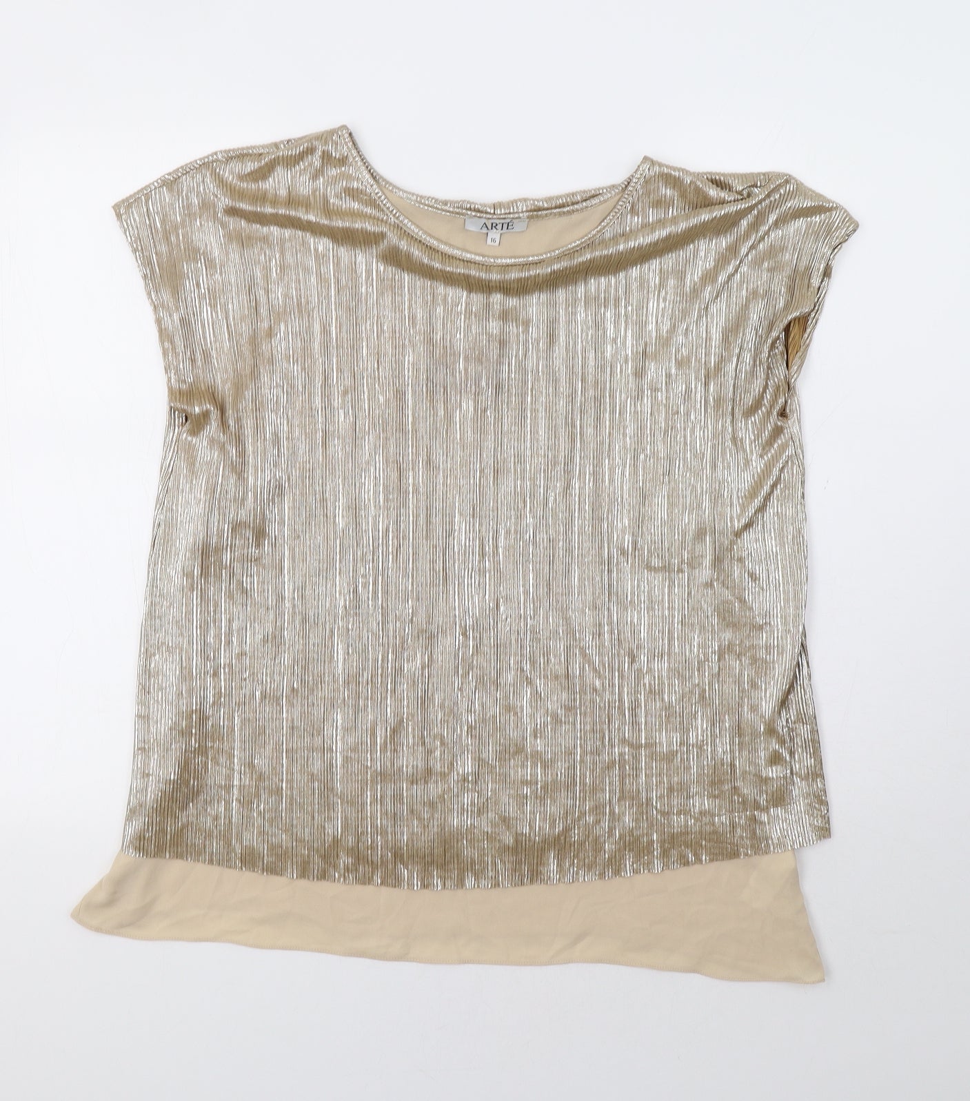 Arte Womens Gold   Basic Blouse Size 16