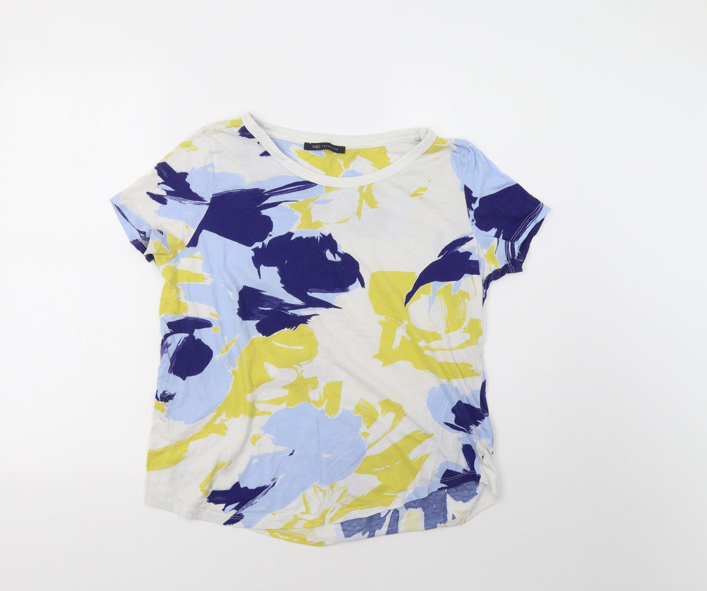 M&S Womens Multicoloured Geometric  Basic T-Shirt Size 12
