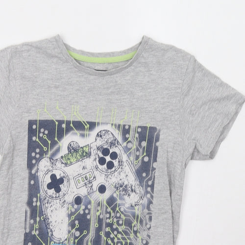 Matalan Girls Grey   Basic T-Shirt Size 10 Years  - Play