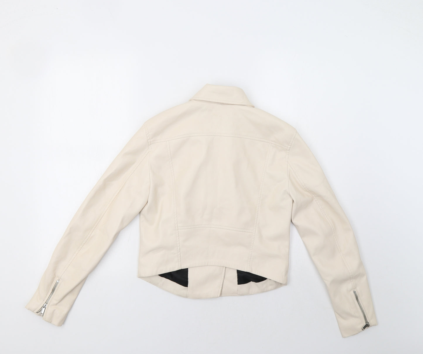 H&M Womens Beige   Biker Jacket Size 8