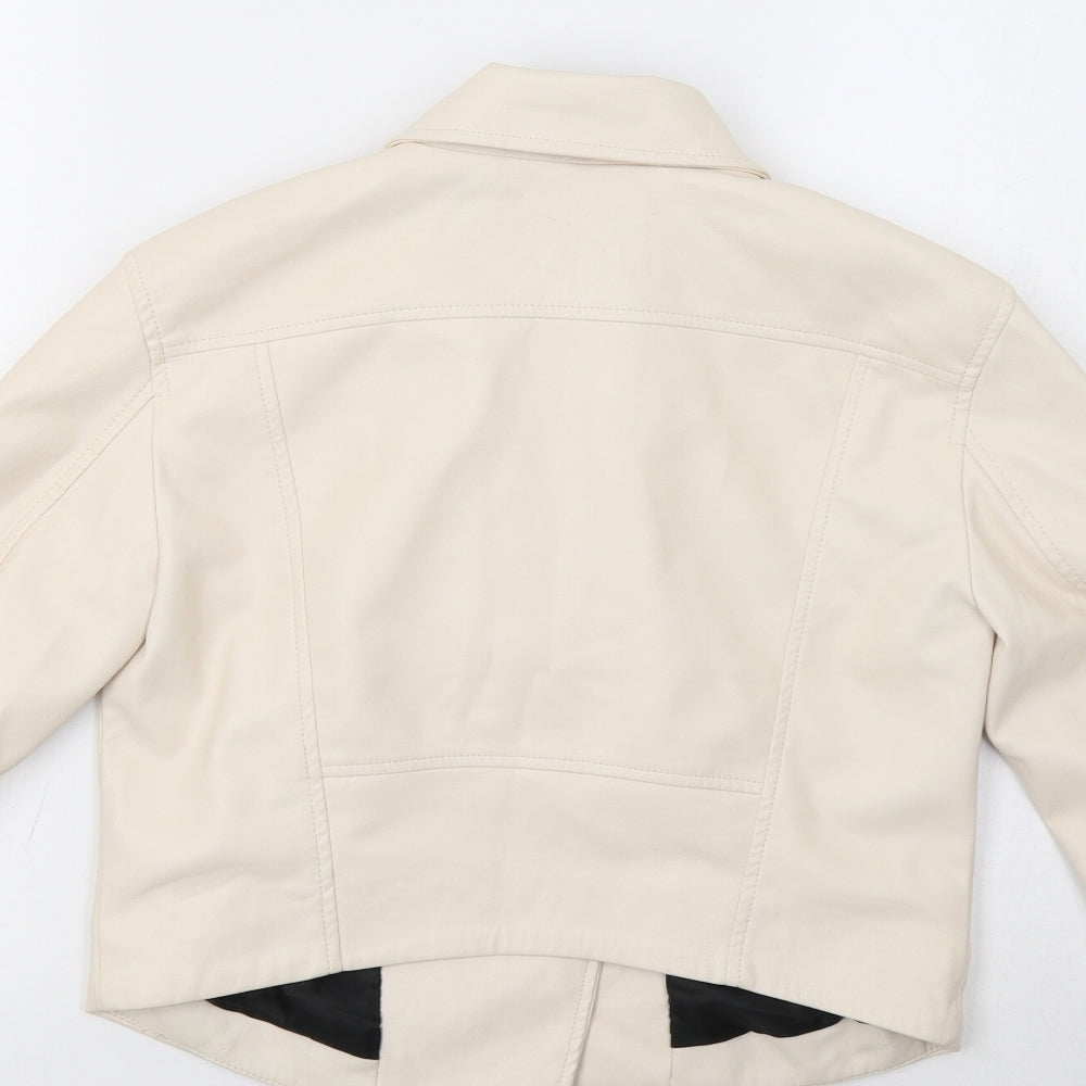 H&M Womens Beige   Biker Jacket Size 8
