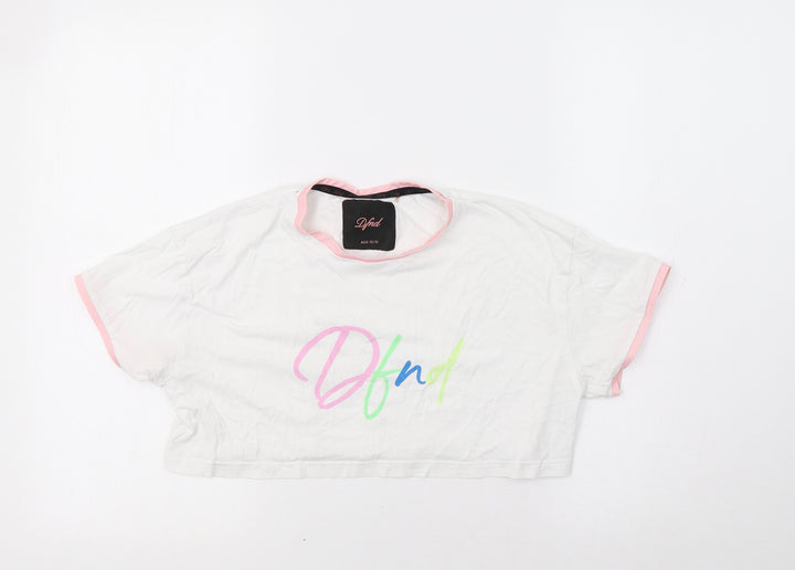 Dfnd Girls White   Cropped Polo Size 11-12 Years
