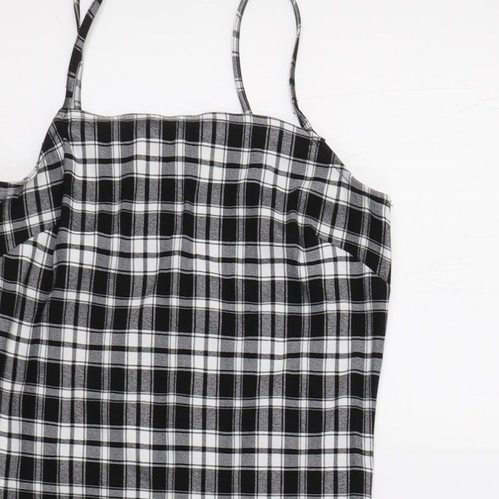 New Look Girls Black Check  Tank Dress  Size 12-13 Years