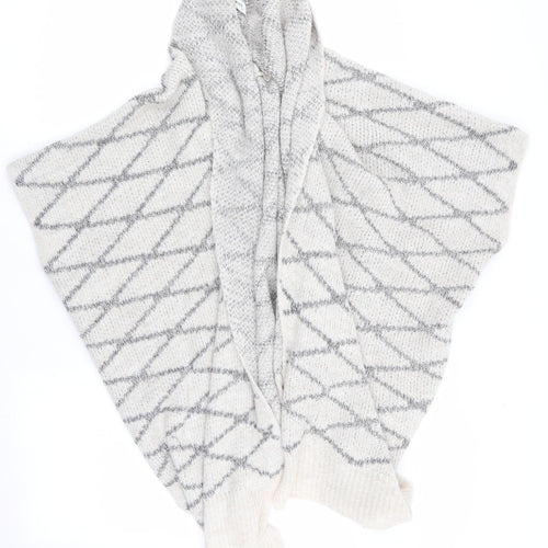 Sandwich Womens Ivory Argyle/Diamond  Overcoat Poncho Size S  - Grey on ivory
