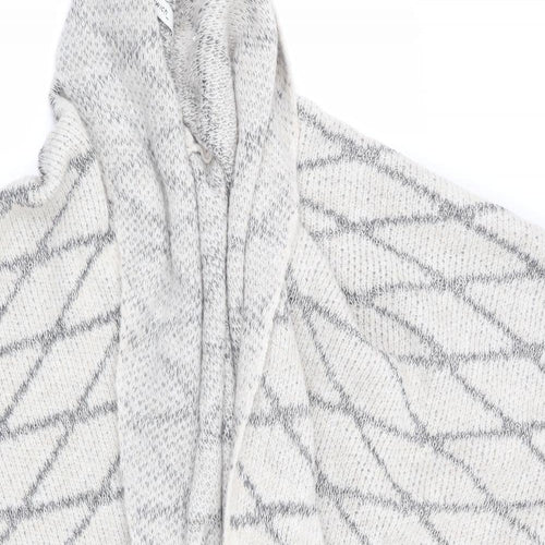 Sandwich Womens Ivory Argyle/Diamond  Overcoat Poncho Size S  - Grey on ivory