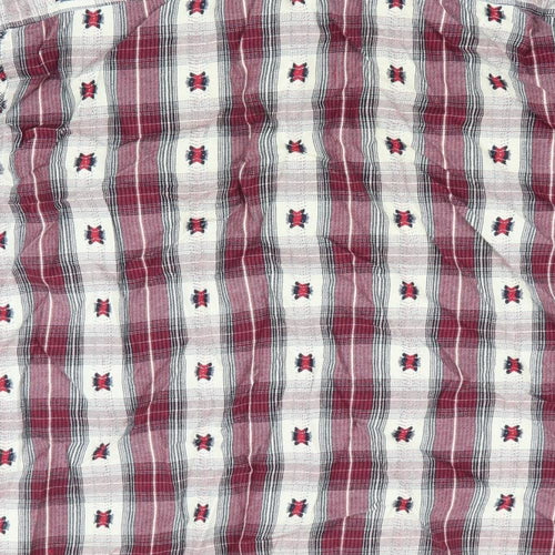 Easy Mens Red Check   Button-Up Size M  - Premium Vintage