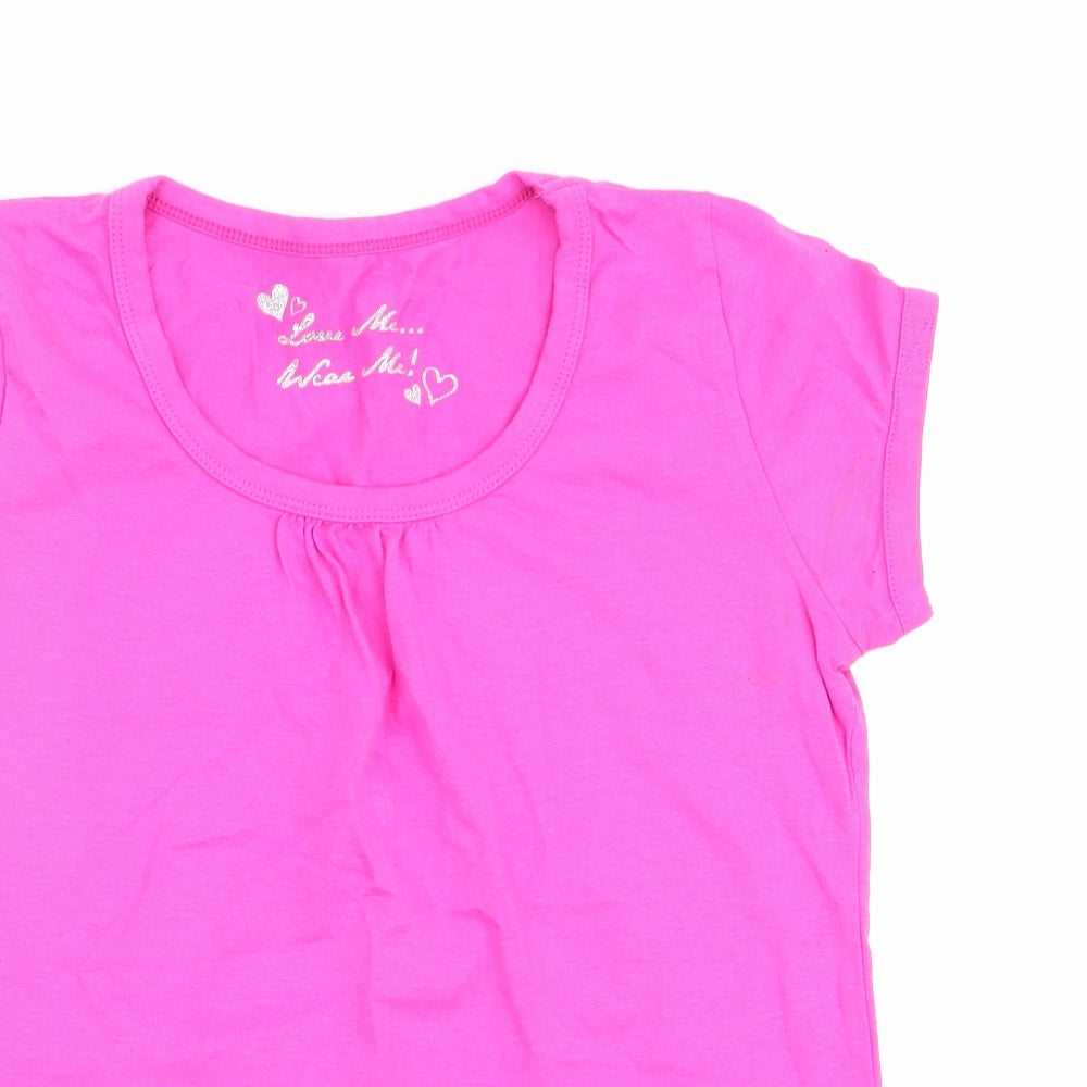 Matalan Girls Pink   Basic T-Shirt Size 10-11 Years  - Love Me - on inside back