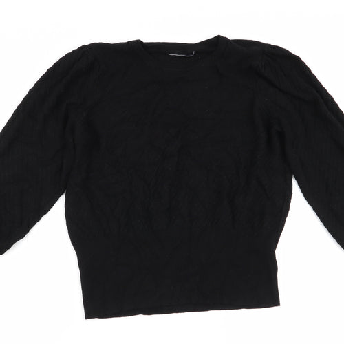 Marks and Spencer Womens Black Striped  Pullover Jumper Size 18