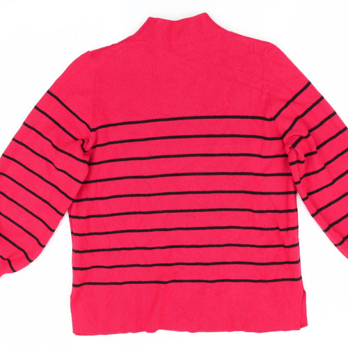 Marks and Spencer Womens Red Striped  Pullover Jumper Size L  - Black Stripe