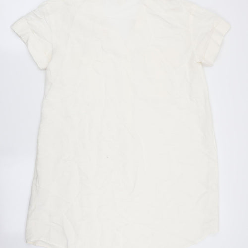 H&M Womens Ivory   A-Line  Size 8  - Linen look dress