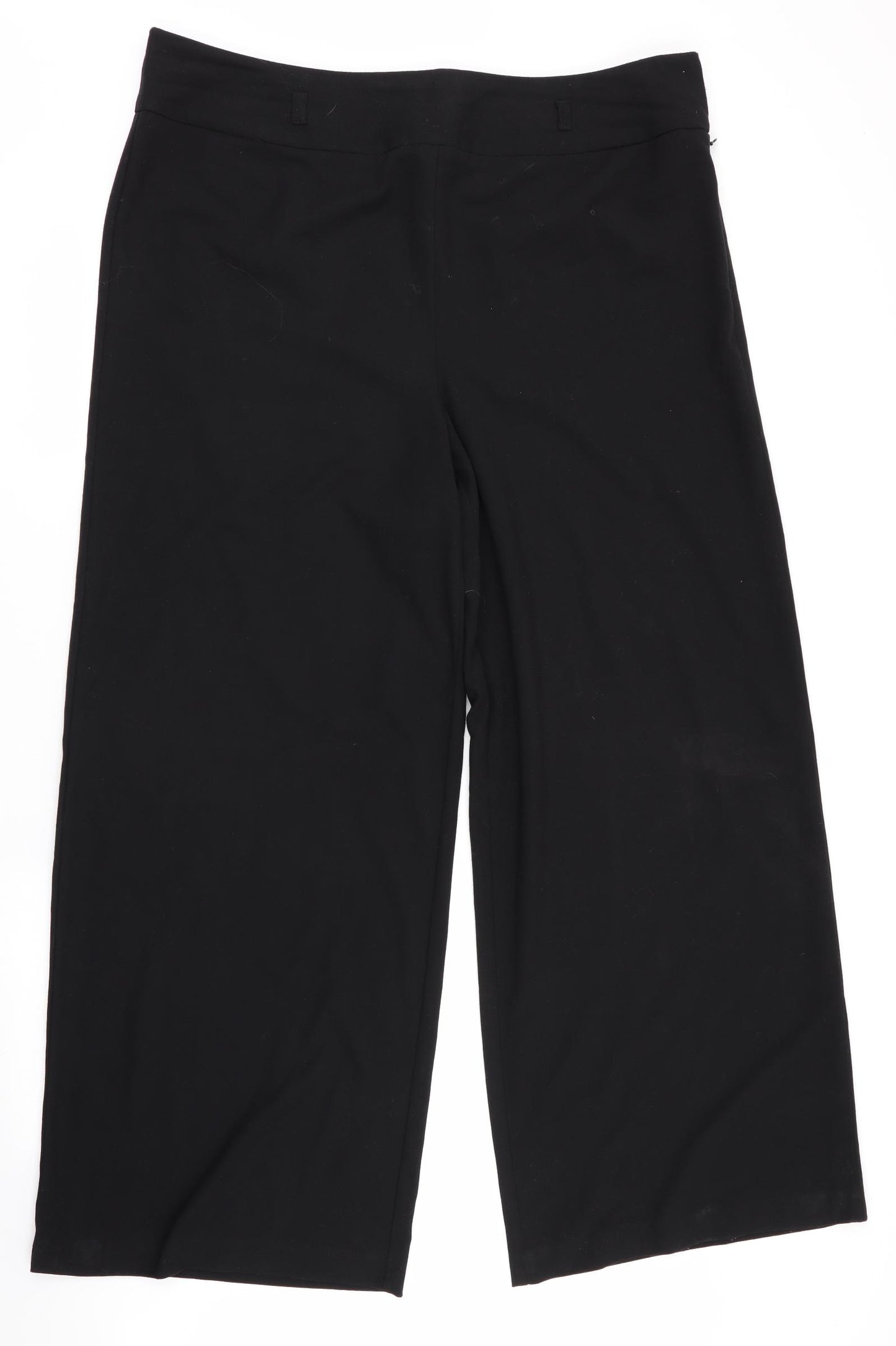 NEXT Womens Black   Trousers  Size 18 L30 in - Wide Legged Side Zip