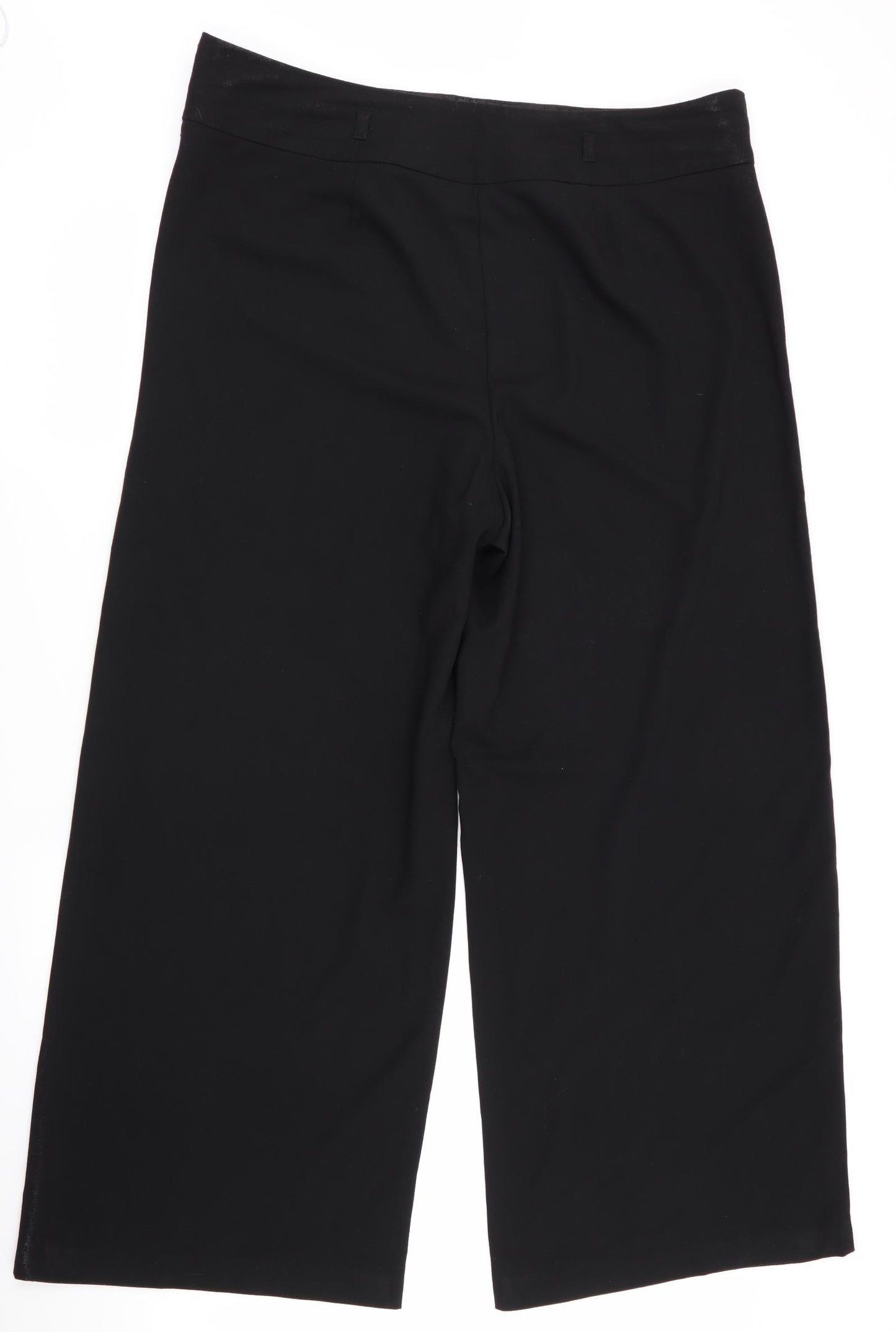 NEXT Womens Black   Trousers  Size 18 L30 in - Wide Legged Side Zip