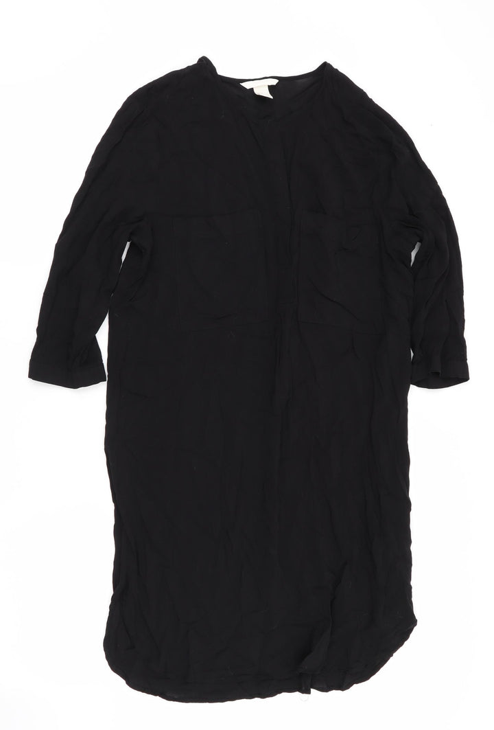 H&M Womens Black   Shirt Dress  Size 10  - Pullover Style