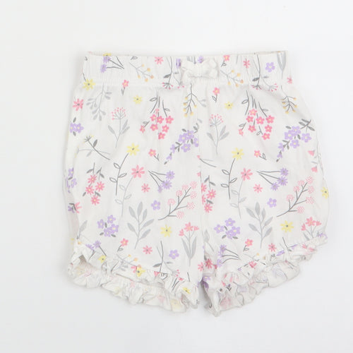 George Girls White Floral  Pedal Pusher Trousers Size 18-24 Months