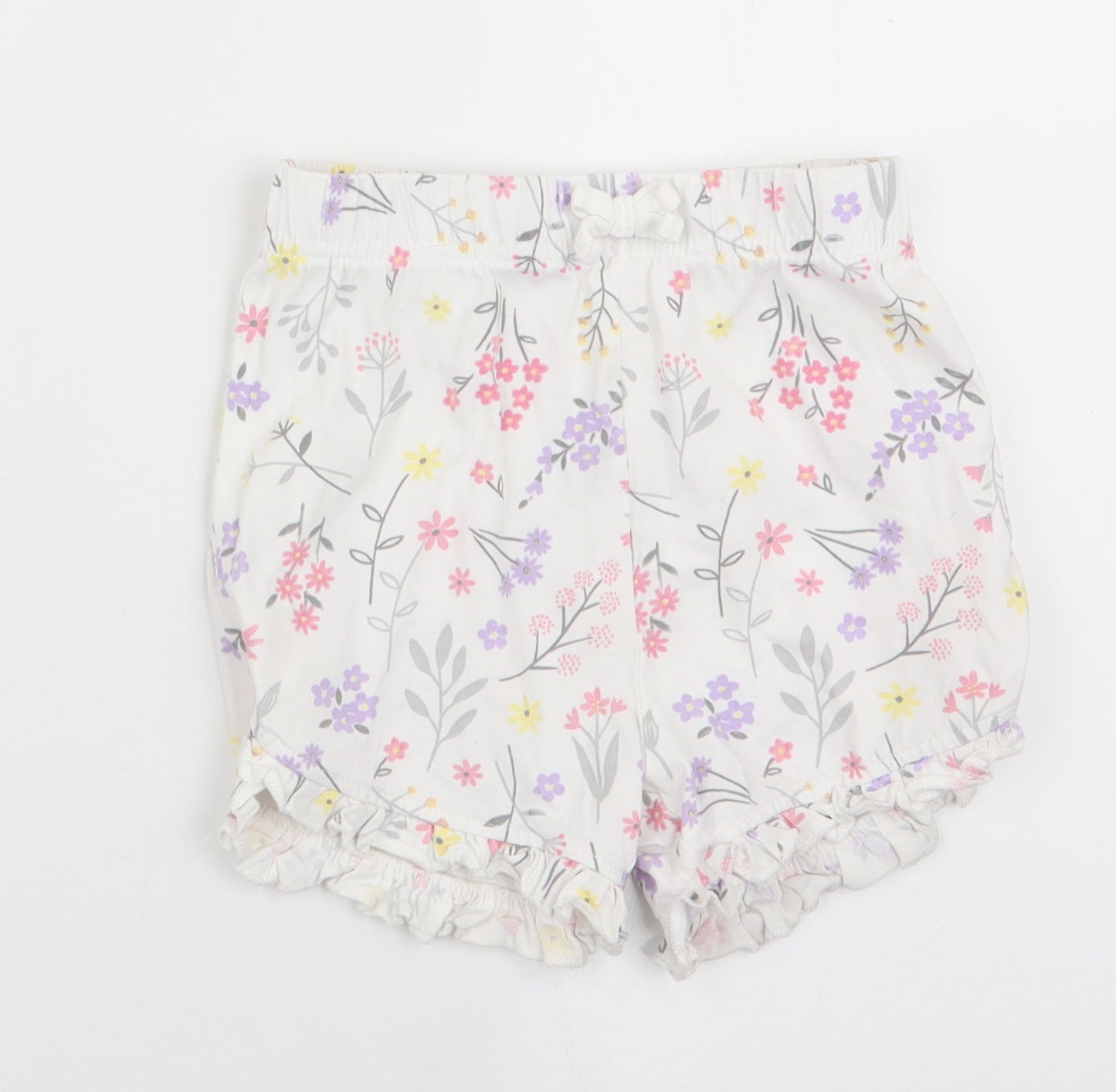 George Girls White Floral  Pedal Pusher Trousers Size 18-24 Months