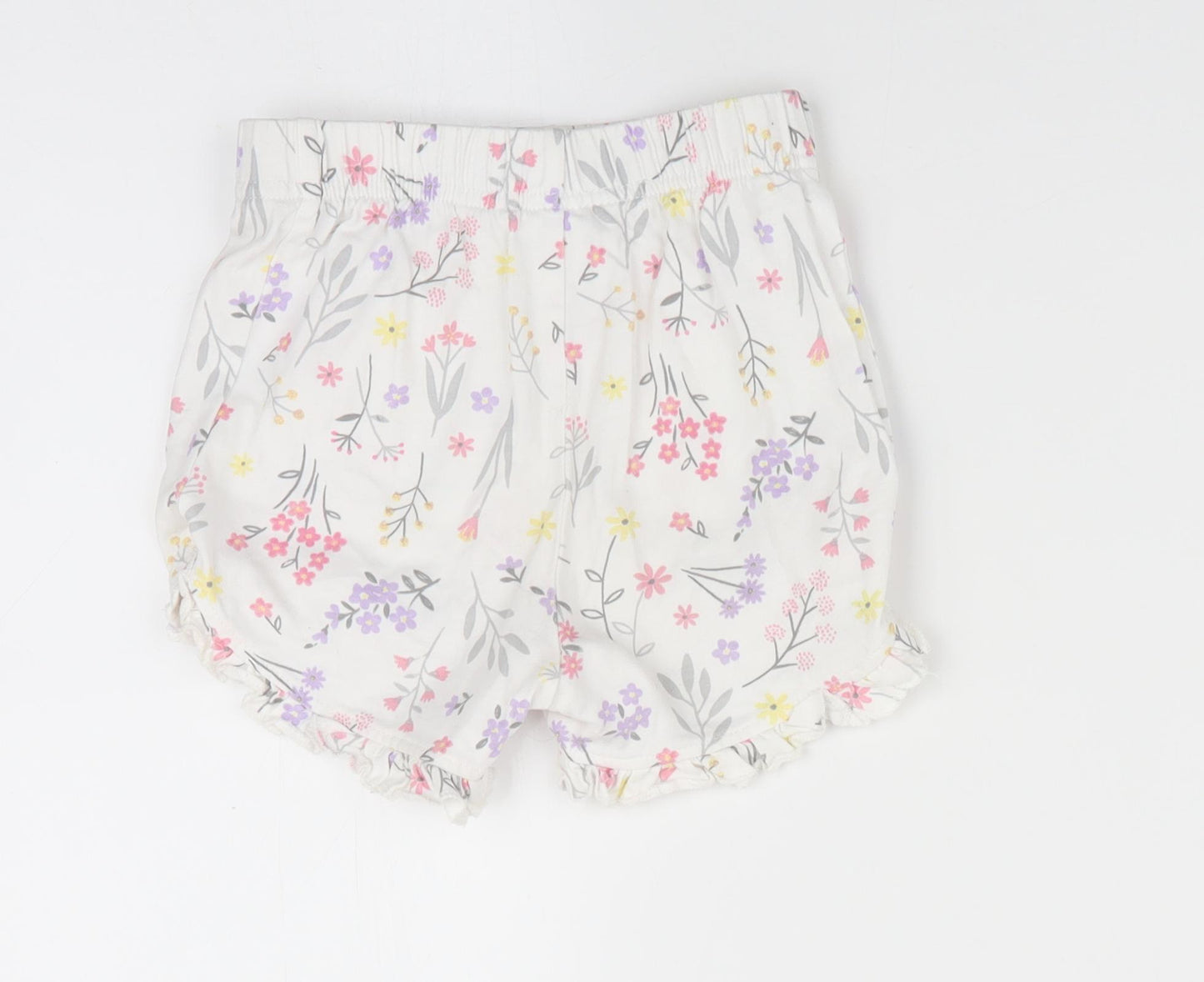 George Girls White Floral  Pedal Pusher Trousers Size 18-24 Months