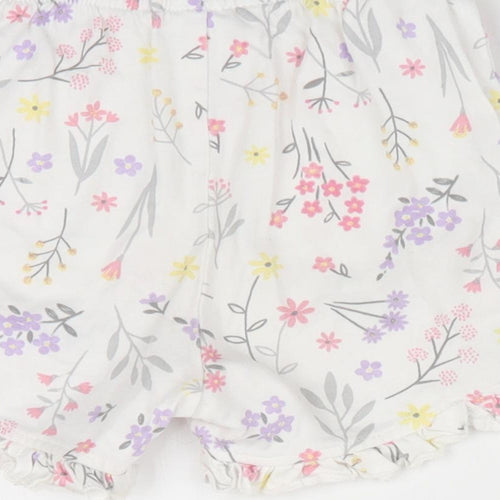 George Girls White Floral  Pedal Pusher Trousers Size 18-24 Months