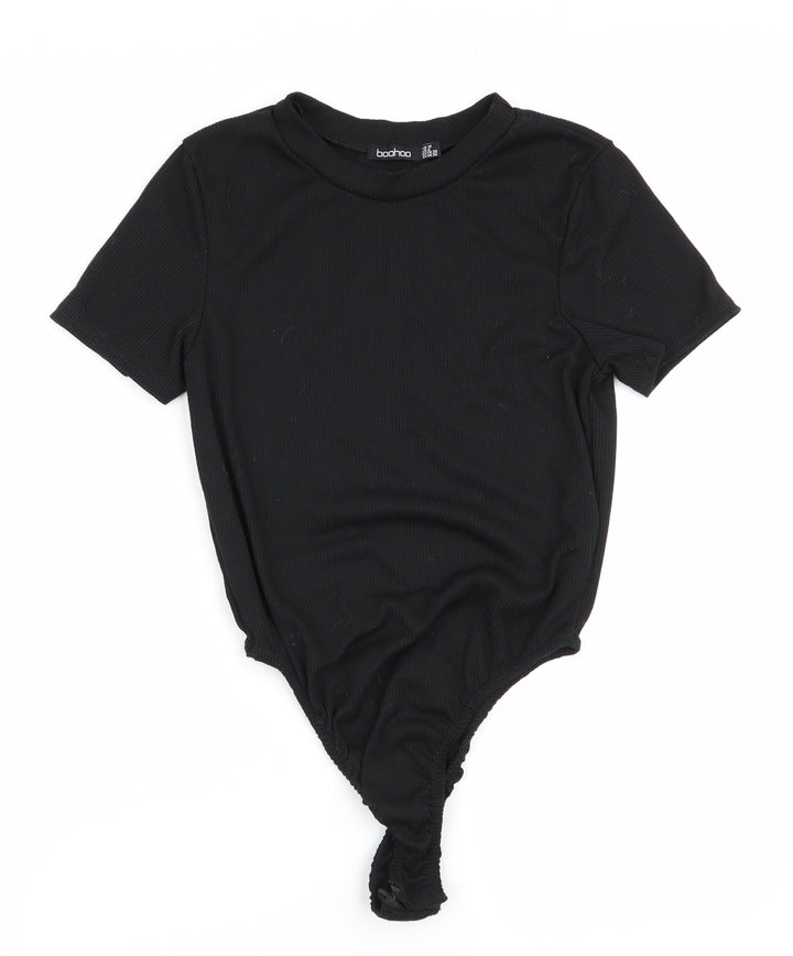 Boohoo Womens Black   Bodysuit One-Piece Size 10