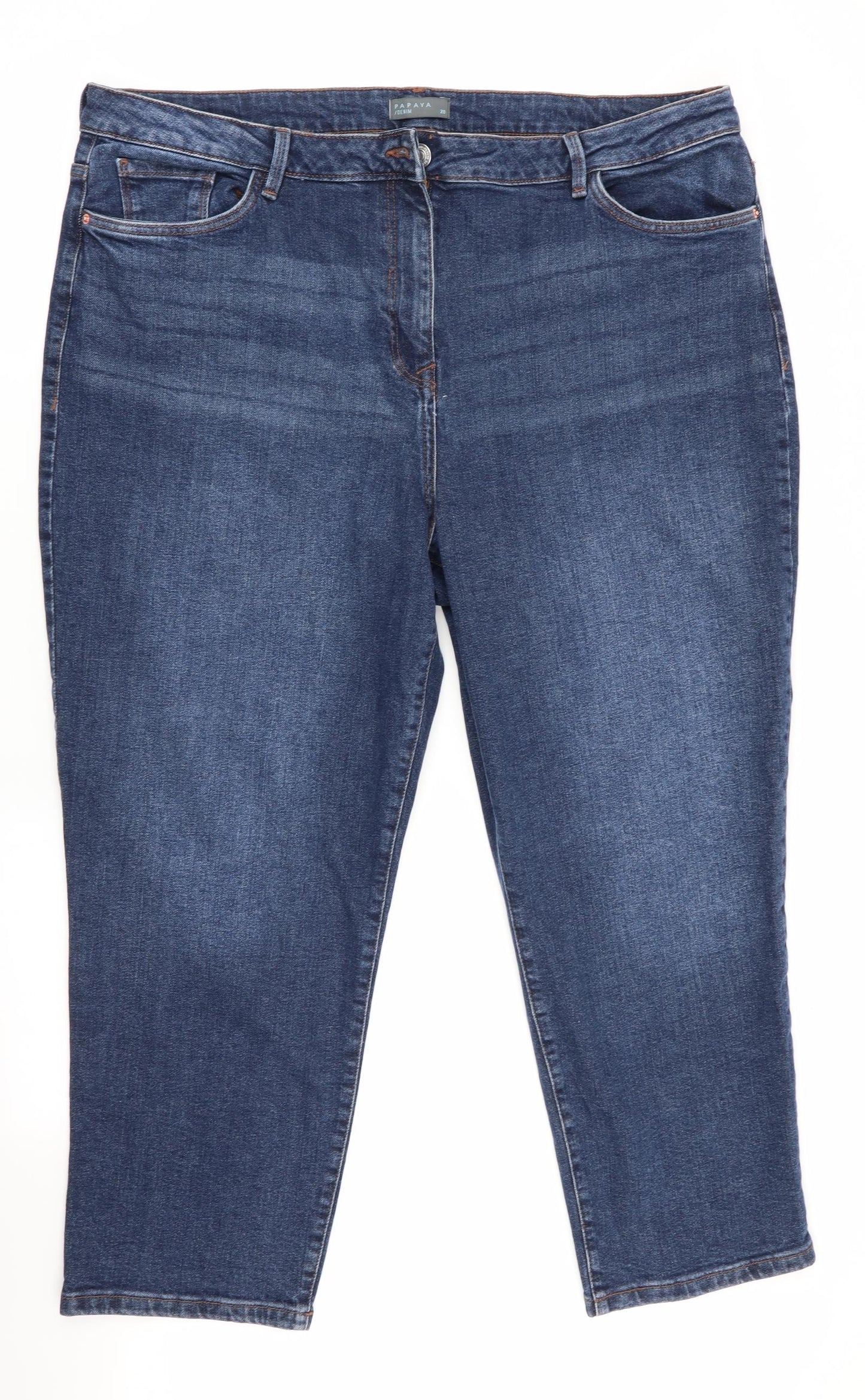 Papaya Denim Womens Blue   Cropped Jeans Size 20 L25 in